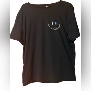 Black T-Shirt with Smiley Design
